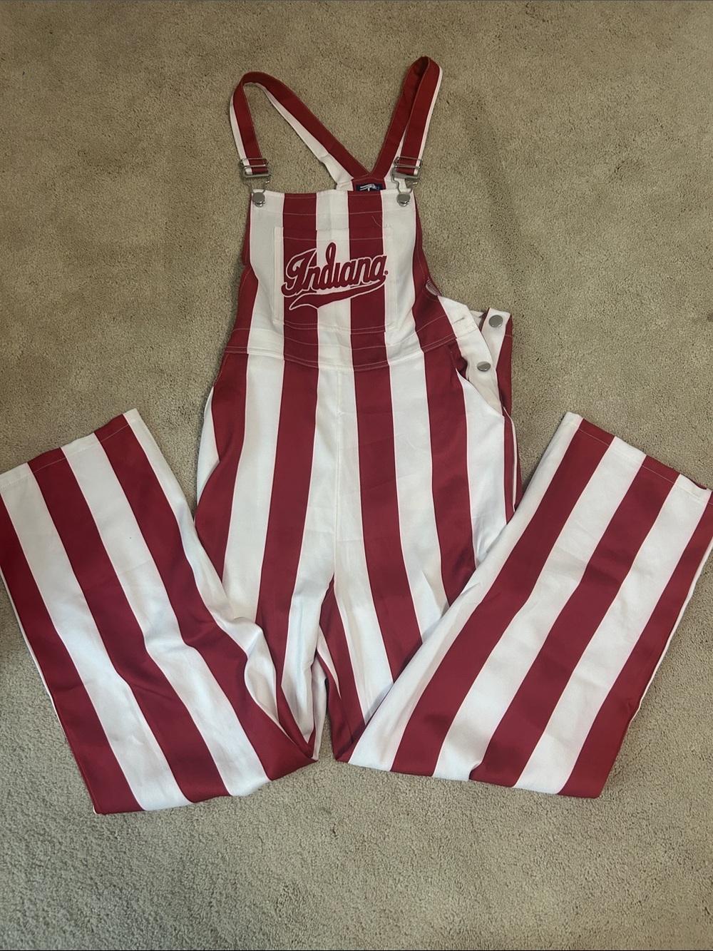 Indiana Striped Red and White Overalls